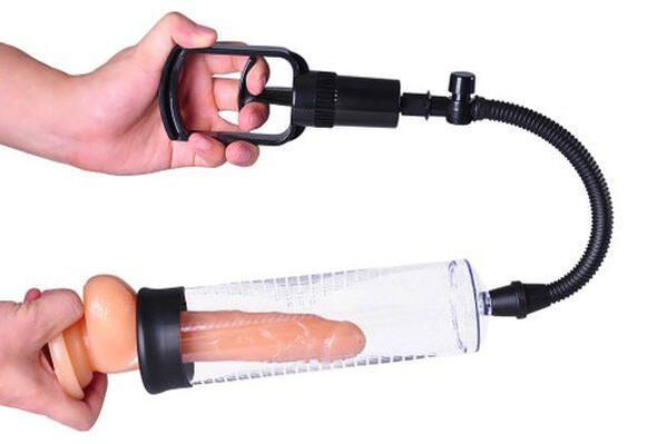 Penis enlargement with a vacuum pump